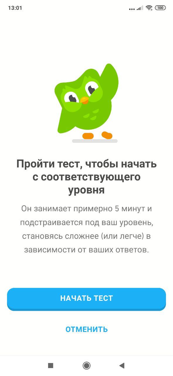 Тест на уровень владения французским в Duolingo