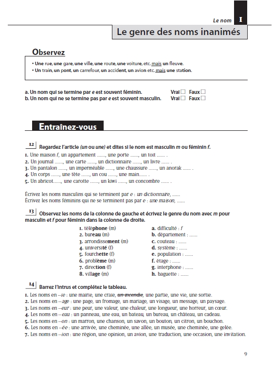 Задания из Les 500 exercices de grammaire