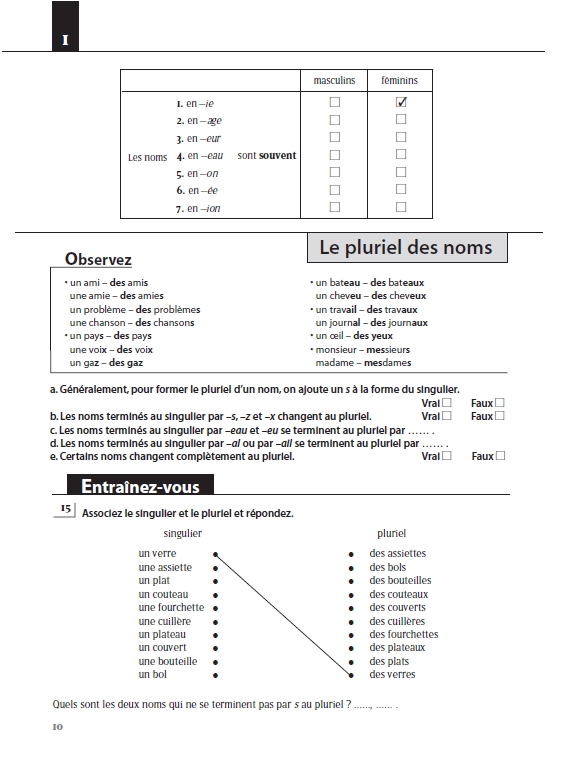 Грамматические упражнения из Les 500 exercices de grammaire