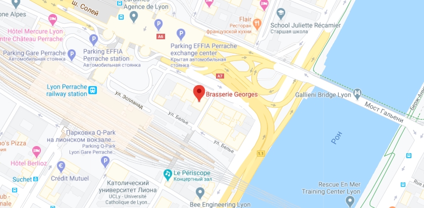 Brasserie George на карте Лиона
