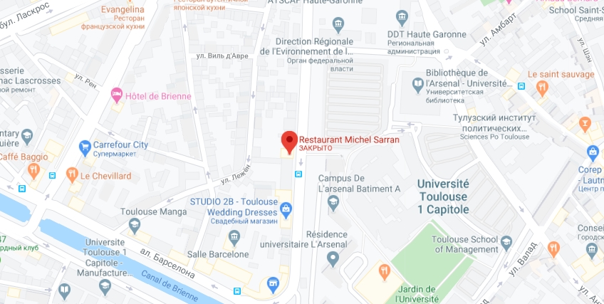 Michel Sarran на карте Тулузы Michel Sarran в Тулузе