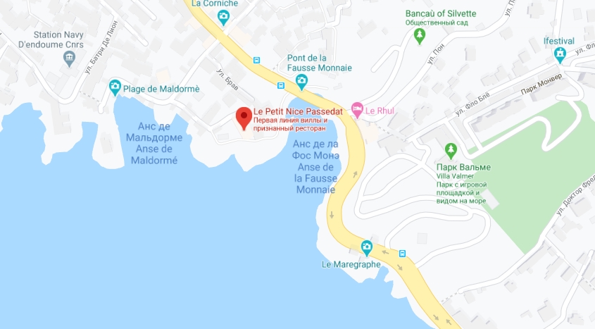 Расположение Le Petit Nice – Passedat в Марселе Le Petit Nice – Passedat на карте