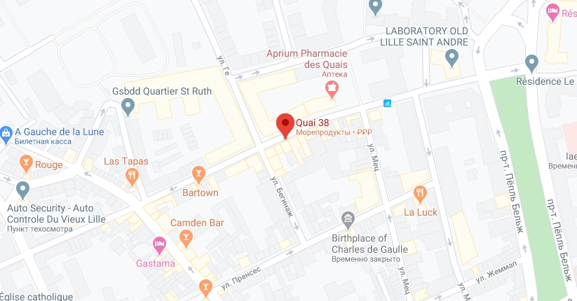 Где находится Quai 38 Расположение Quai 38